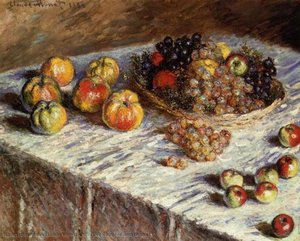 Still Life - Apples And Grapes — Claude Monet, Impressionist Painting