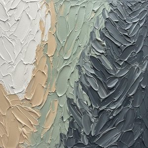 Monolithic Rhythms In Sage And Charcoal: A Sculptural Study Of Eternal Movement — David Moreau, Abstract Expressionism