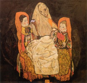 Mother And Two Children, Oesterreichische Gale — Egon Schiele, Expressionism