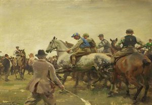 Start Of St Buryan Races, Cornwall — Sir Alfred James Munnings, Impressionistic Landscape