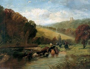 Marauders Swimming the Tweed with Stolen Cattle