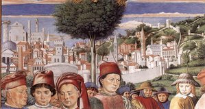St Augustine Departing For Milan (detail) — Benozzo Gozzoli