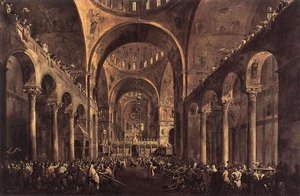 Doge Alvise Iv Mocenigo Appears To The People In St Mark's Basilica In 1763 — Francesco Lazzaro Guardi