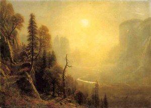 Study For Yosemite Valley, Glacier Point Trail — Albert Bierstadt, Luminism