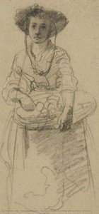 Young Peasant Standing With A Platter Of Fruits — Gerolamo Induno