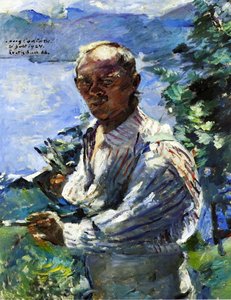 Large Self Portrait At The Walchensee — Lovis Corinth, Expressionist Landscape