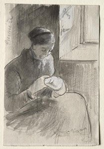 The Mender — Camille Pissarro