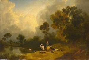 Boys Bathing In A River — Frederick Richard Lee