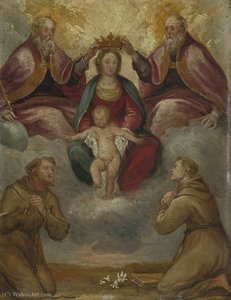 Madonna and Child crowned by the Trinity and Adored by Franciscan saints