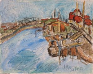 Harbor Scene, Kerteminde — William H. Johnson