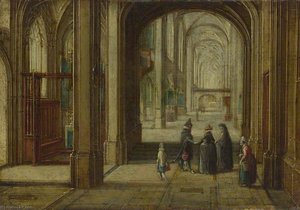 The Interior of a Gothic Church looking East