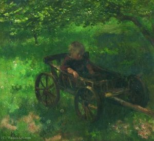 Child in a handcart