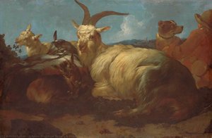 A Goatherd Watching His Animals, Johann Melchior Roos, 1683 — Johann Melchior Roos, Baroque