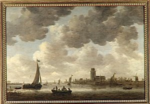 VUE DE DORDRECHT EN AVAL DE LA GROTE KERK