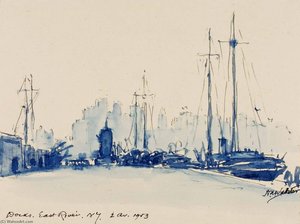Docks, East River, New York — Herman Armour Webster