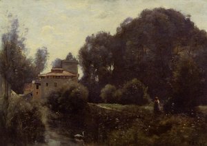 Souvenir Of The Villa Borghese — Jean-baptiste-camille Corot, Romantic Landscape Painting