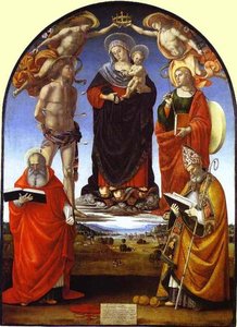 The Virgin And Child Among Angels And Saints — Luca Signorelli