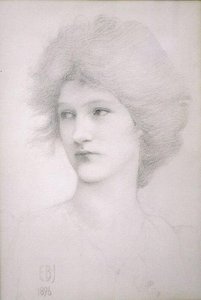 Study For The Queen In Death Of Arthur — Edward Coley Burne-jones