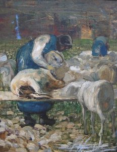 La Tosatura Delle Pecore — Giovanni Segantini