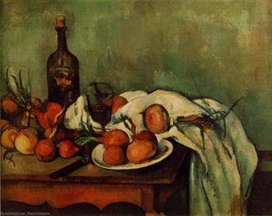 Still Life With Onions And Bottle,1890-95, Louvre — Paul Cézanne, Post-impressionism