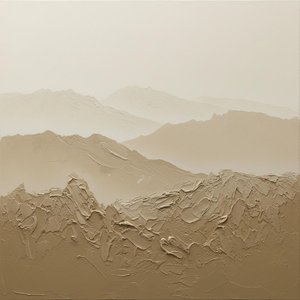 Ethereal Strata Of Sand And Silence: A Monumental Monochromatic Impasto Masterpiece — David Moreau, Plaster & Texture Art