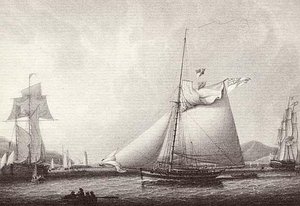 British Cutter Off The Clock, (painting) — Robert W. Salmon