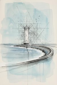 Structural Drift: An Architectural Study In Cerulean And Ink — Camille Dubois