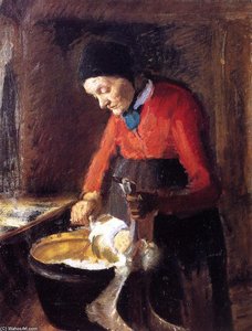 Old Lene Plucking A Goose — Anna Kirstine Ancher