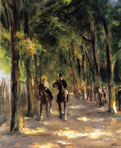 Tree-lined Avenue With Two Horseback Riders — Max Liebermann