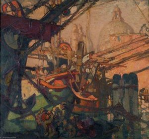 Santa Maria Della Salute, Venice (venetian Anchors) (the Salute, Venice) — Frank Brangwyn, Hudson River School
