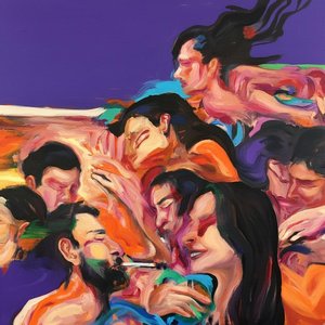 Vergängliche Echos Eines Kollektiven Traums In Violett- Und Ocker-impasto — Caroline Pelletier, Aggressiver Konfrontativer Pop