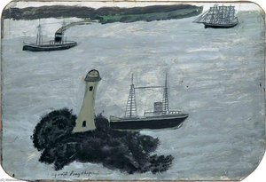 Against Longships Fog (recto) — Alfred Wallis