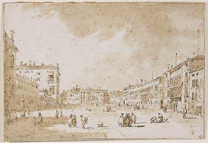 View Of Campo San Polo — Francesco Lazzaro Guardi