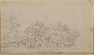 Trees And House Seen From A Meadow - Bishopgate — Paul Sandby