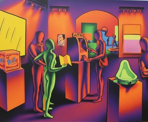 Ecos Etéreos En Una Galería De Neón De Sueños Geométricos Surrealistas — Caroline Pelletier