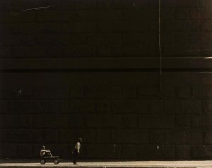 Untitled (One boy pulling another in a wagon, Long Island City)