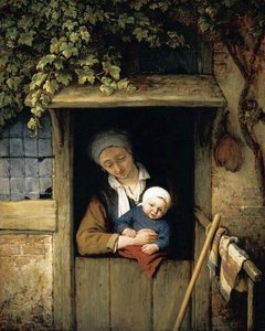 Mother Holding Her Child In A Doorway — Adriaen Van Ostade