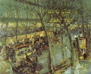Paris. Cafe De La Paix — Konstantin Alexeievitch Korovin, Russian Impressionism