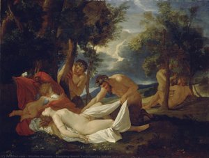 Sleeping Venus Surprised By Satyrs — Никола Пусен, Baroque