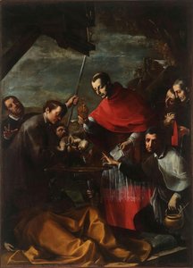 St. Charles Borromeo Baptises A Baby In The Lazaret — Alessandro Tiarini