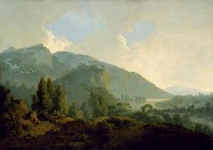 Italian Landscape With Mountains And A River — Joseph Wright Of Derby