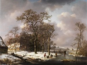 Winter Landscape With Knotty Oak — Андреас Шелфхаут