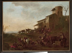 Scene In Front Of A Tavern — Jan Miel