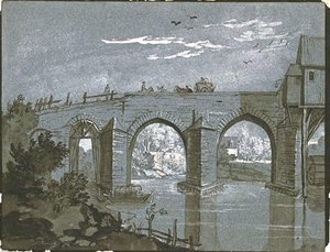 Bridge Over A River With A Mill — Jean-baptiste Oudry