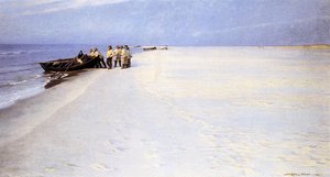 Fishermen On The Beach At Skagen — Peder Severin Kroyer