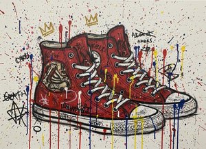 Crimson Velocity: A Singular Expression Of Urban Chaos And Spontaneous Street Art — Laurent Caron
