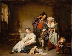 Broken Eggs — Jean-baptiste Greuze, Rococo