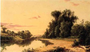 Esopus River Landscape, Hurley, New York — David Johnson