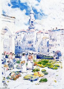 Rialto Market, Venice — Frederick Childe Hassam