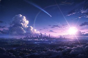 Ephemeral Radiance: A Cosmic Intersection — Aurélie Dubois